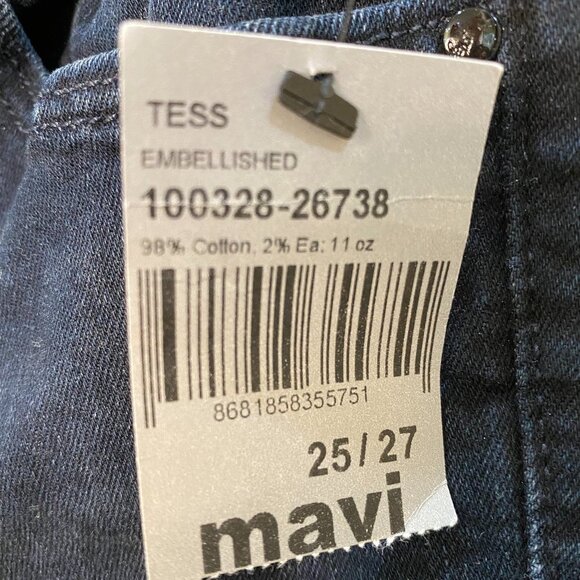 MAVI Crystal Rhinestone Embellished Dark Denim Jeans - size 25 - Picture 5 of 11